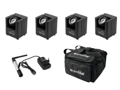 EUROLITE Set 4x AKKU UP-1 + SB-4 mjuk väska + QuickDMX trådlös sändare