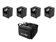 EUROLITE set 4x AKKU UP-1 + SB-4 mjuk väska