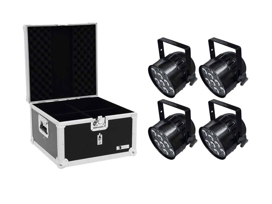 EUROLITE Set 4x LED PAR-56 HCL Short bk + EPS Case