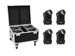 EUROLITE Set 4x LED TMH-X1 Movingheads Beam + Case