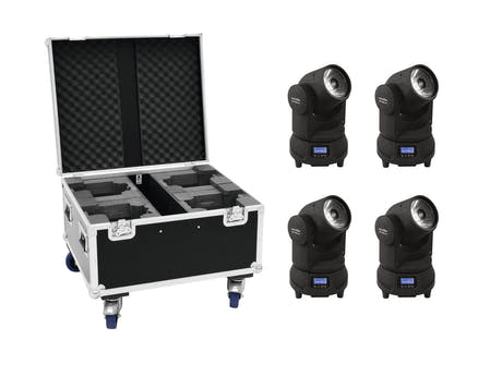 EUROLITE Set 4x LED TMH-X1 Moving Head Beam + Case