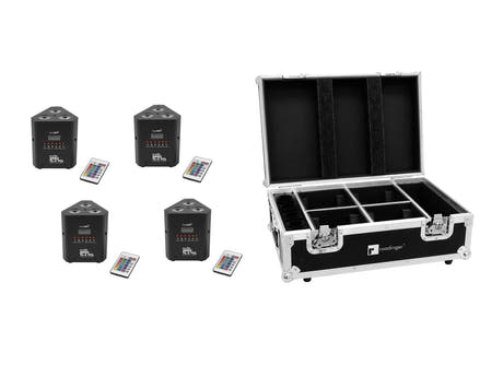 EUROLITE Set 4x AKKU TL-3 TCL QuickDMX + Case med laddningsfunktion