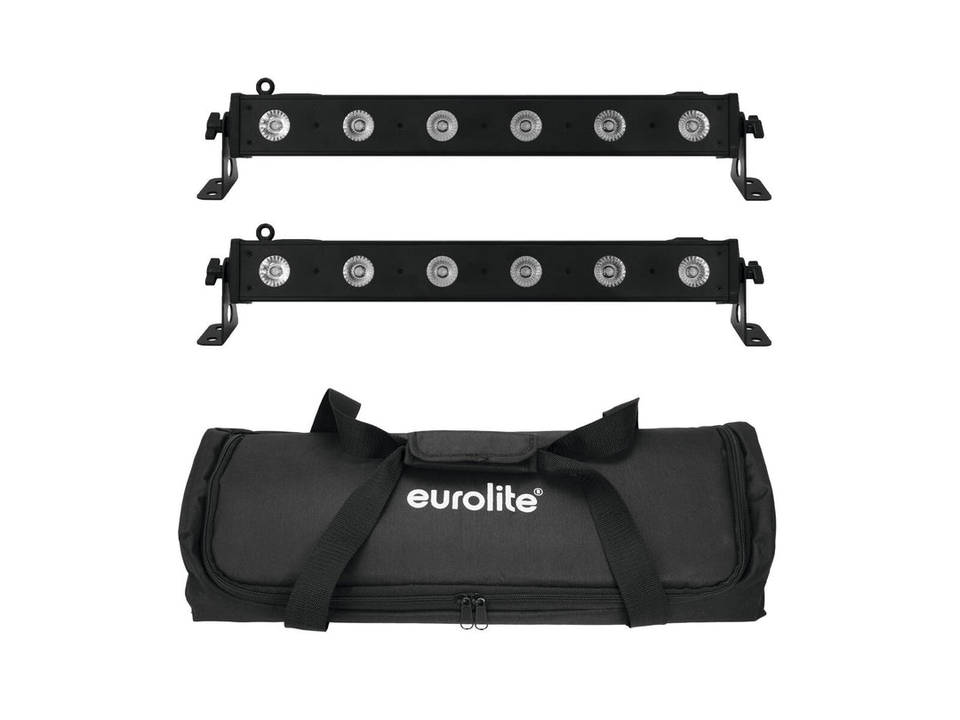 EUROLITE Set 2x LED BAR-6 QCL RGBW + mjuk väska