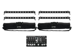 EUROLITE Set 4x LED BAR-12 QCL RGBW + 2x Soft Bag + Controller
