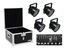 EUROLITE Set 4x LED PAR-56 HCL bk + fodral + styrenhet