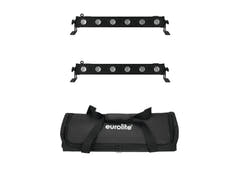 EUROLITE Set 2x LED BAR-6 QCL RGBA + mjuk väska