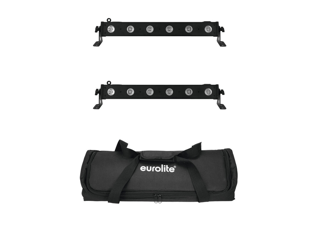 EUROLITE Set 2x LED BAR-6 QCL RGBA + mjuk väska