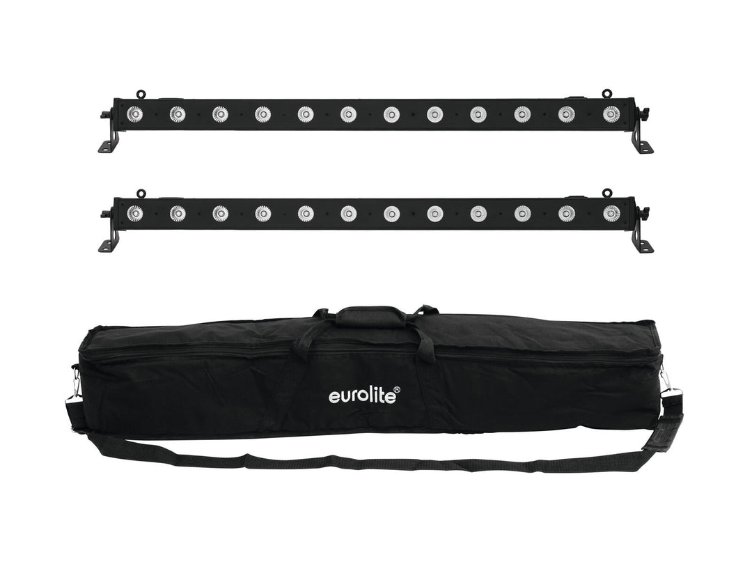 EUROLITE Set 2x LED BAR-12 QCL RGBA + mjuk väska