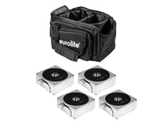 EUROLITE Set 4x AKKU IP Flat Light 1 chrome + mjuk väska