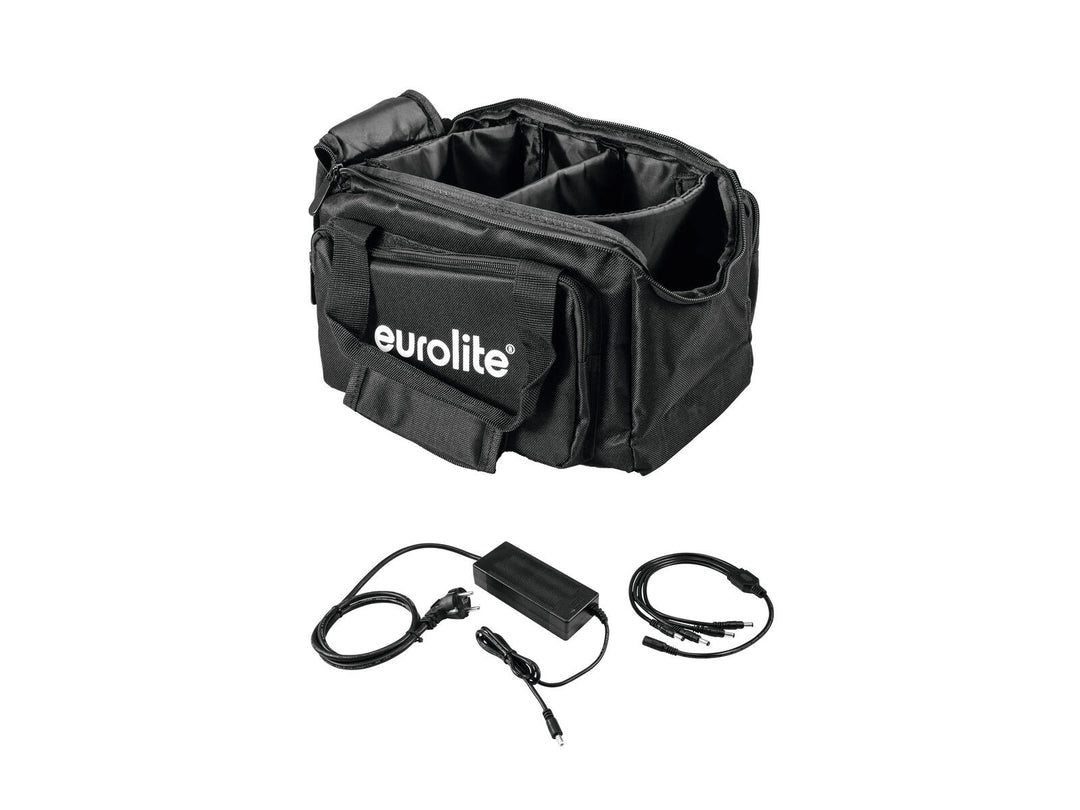 EUROLITE Set SB-14 Soft-Bag + laddare 4x AKKU Flat Light 1