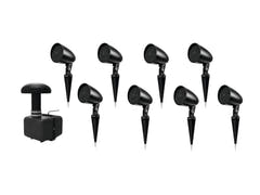 OMNITRONIC Set GSUB-8 In-Ground Subwoofer + 8x PS-2.5GS Projector Speaker, svart