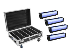 EUROLITE set 4x AKKU Bar-6 Glow QCL + fodral med laddningsfunktion