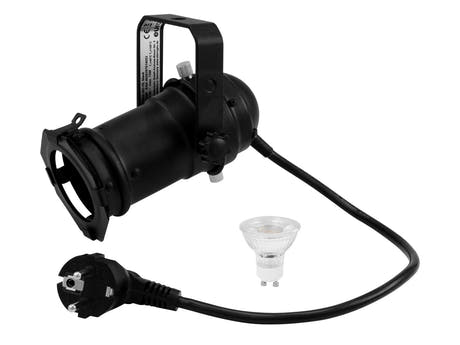 EUROLITE Set PAR-16 Spot GU-10 svart + GU-10 230V LED SMD 7W 3000K