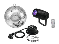 EUROLITE spegelkula 20 cm med motor + LED PST-5 QCL Spot bk