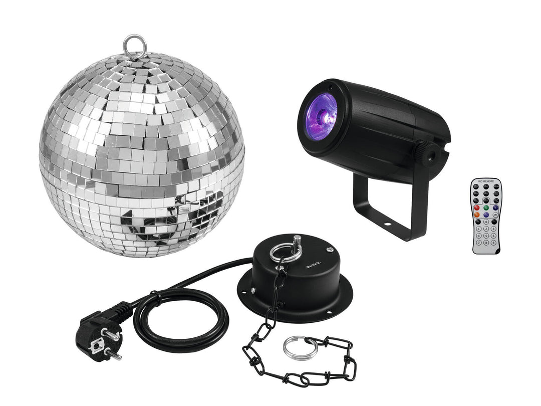 EUROLITE spegelkula 20 cm med motor + LED PST-5 QCL Spot bk