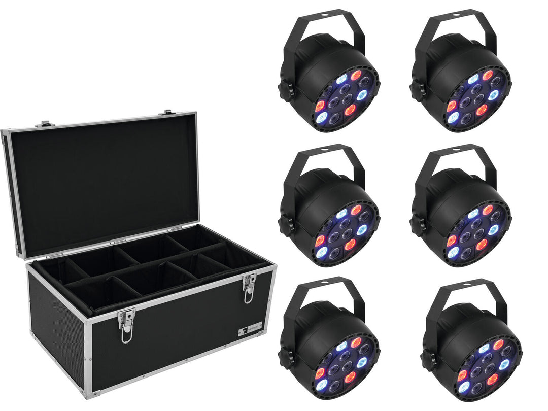 EUROLITE Set med 6x LED PARty Spot + fodral TDV-1