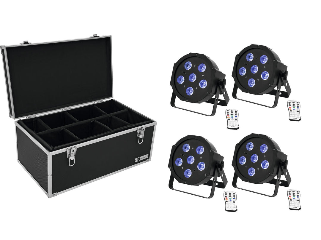 EUROLITE Set 4x LED SLS-603 TCL UV-golv + fodral TDV-1