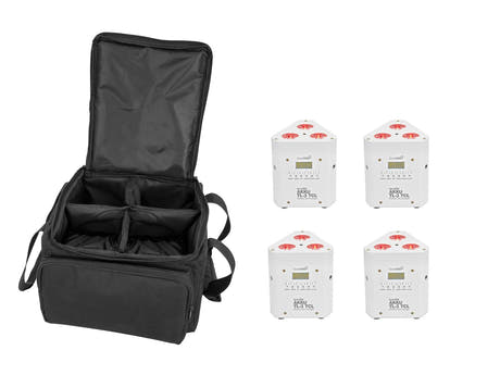 EUROLITE Set 4x AKKU TL-3 TCL vit + SB-4 Soft Bag