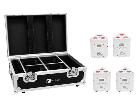 EUROLITE Set med 4x AKKU TL-3 TCL white + case med laddningsfunktion