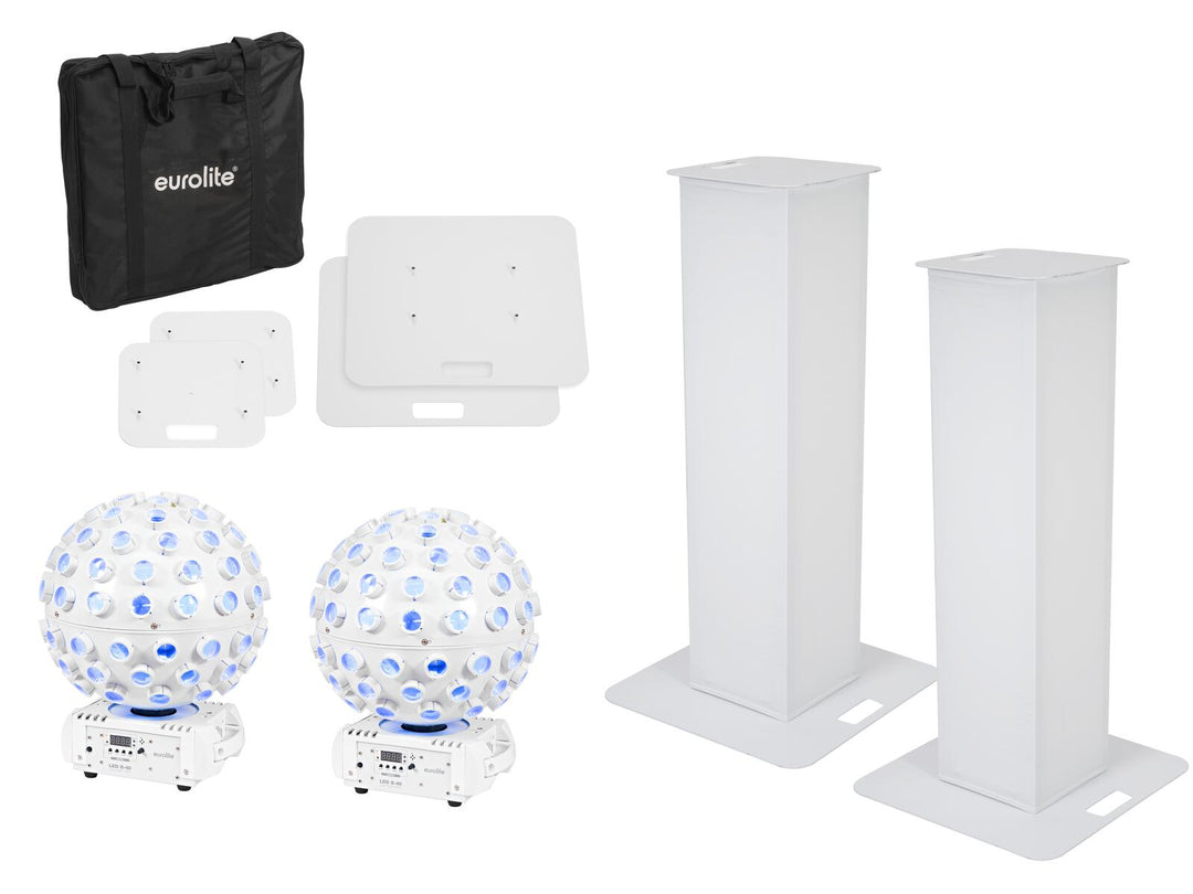 EUROLITE Set 2x Stage Stand 100cm + 2x LED B-40 Beam Effect vit