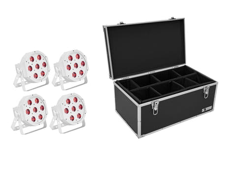 EUROLITE set 4x LED SLS-7 HCL-golvspot vit + väska