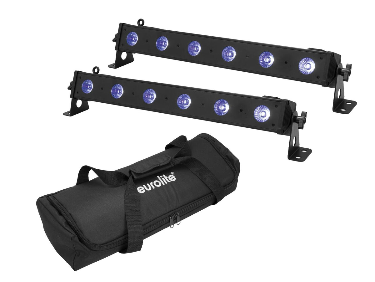 Eurolite Set 2x LED BAR-6 QCL RGB+UV Bar + Soft Bag