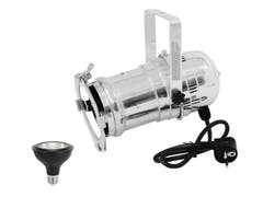 EUROLITE Set PAR-30 Spot silver + PAR-30 230V COB 12W E-27 LED 1800-3000K dim2warm
