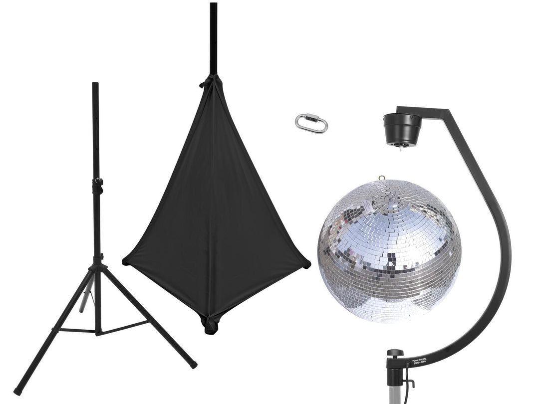 EUROLITE Set spegelkula 50cm med stativ och svart cover för stativ