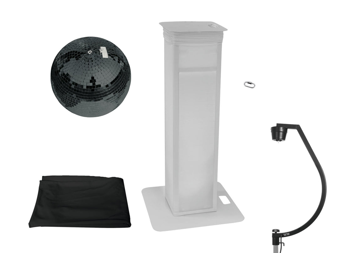 EUROLITE set med spegelkula 50cm svart med Stage Stand variabel + Cover svart
