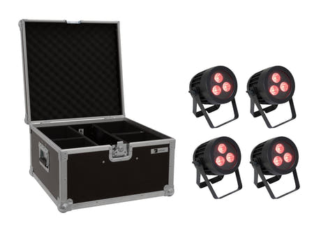 EUROLITE Set 4x LED IP PAR 3x9W SCL Spot + fodral