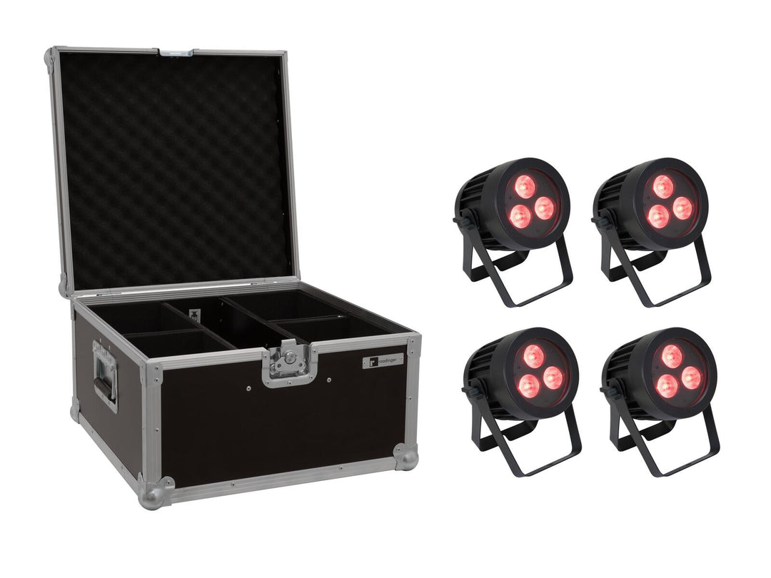 EUROLITE Set 4x LED IP PAR 3x9W SCL Spot + fodral