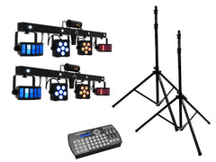EUROLITE Set 2x LED KLS Laser Bar PRO + Easy Show + 2x M-4 Speaker System Stativ