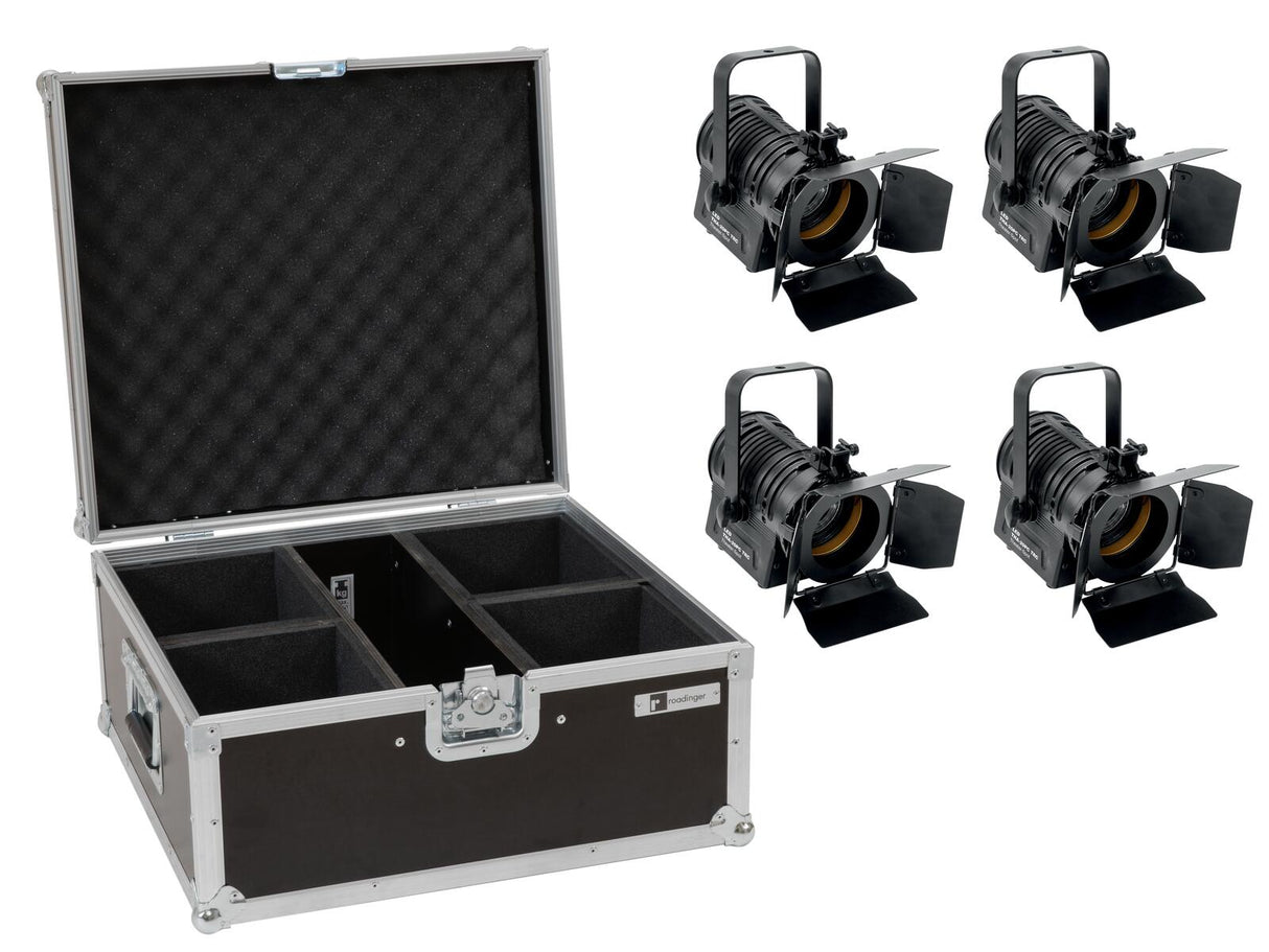 EUROLITE Set 4x LED THA-20PC TRC Theater Spot bk + Case