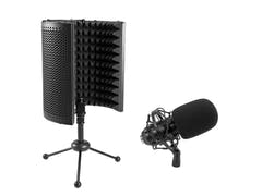 OMNITRONIC Set MIC CM-78MK2 Kondensatormikrofon med stor membranyta + AS-04 Absorbersystem för skrivbordsmikrofon