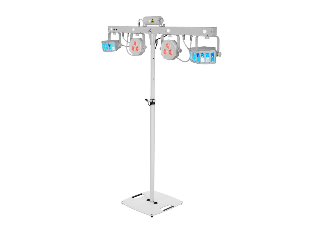 EUROLITE Set LED KLS Laser Bar FX Light Set vit + BPS-2 högtalarstativ vit