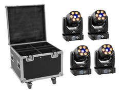 EUROLITE Set med 4x LED TMH-H90 + väska med hjul
