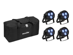 EUROLITE set 4x LED PARty hybridspot + mjuk väska