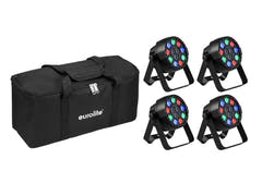 EUROLITE Set 4x AKKU Mini PARty RGBW Spot MK2 + mjuk väska
