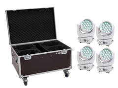 EUROLITE Set 2x LED TMH-X4 Movingheads Wash Zoom wh + EU Case with wheels