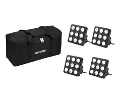 EUROLITE set 4x LED Party Panel RGB+UV + mjukväska