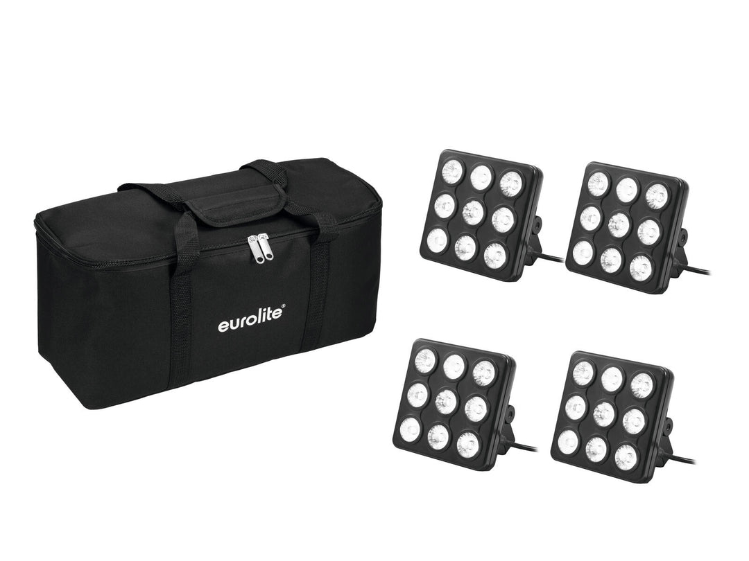 EUROLITE set 4x LED Party Panel RGB+UV + mjukväska