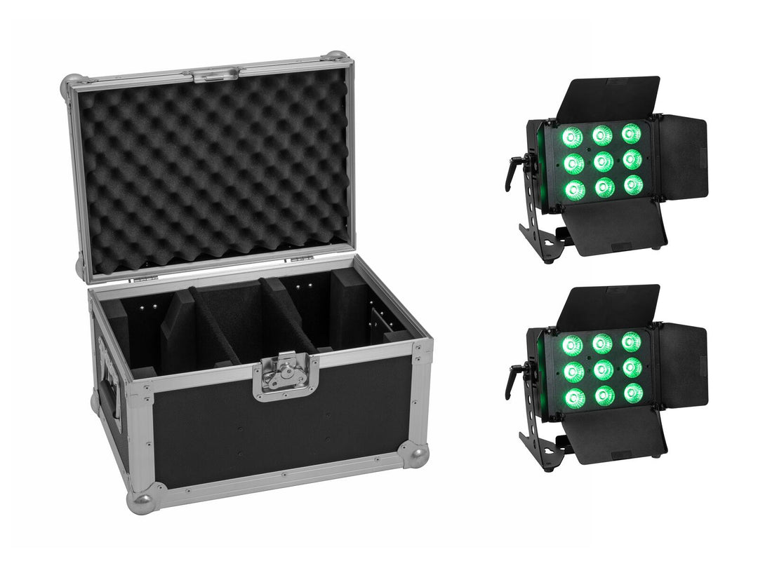 EUROLITE Set 2x LED CLS-9 QCL RGB/WW 9x7W + väska