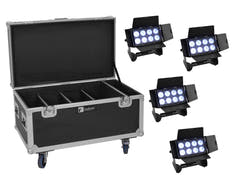 EUROLITE Set 4x Multiflood IP 8x10W RGBW Wash + fodral