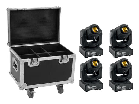 EUROLITE Set 4x LED TMH-17 Spot + Case med hjul