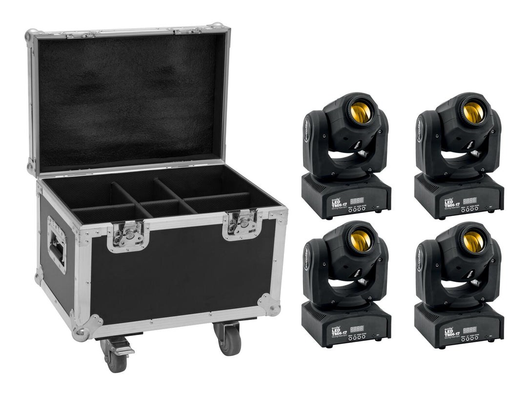 EUROLITE Set 4x LED TMH-17 Spot + Case med hjul
