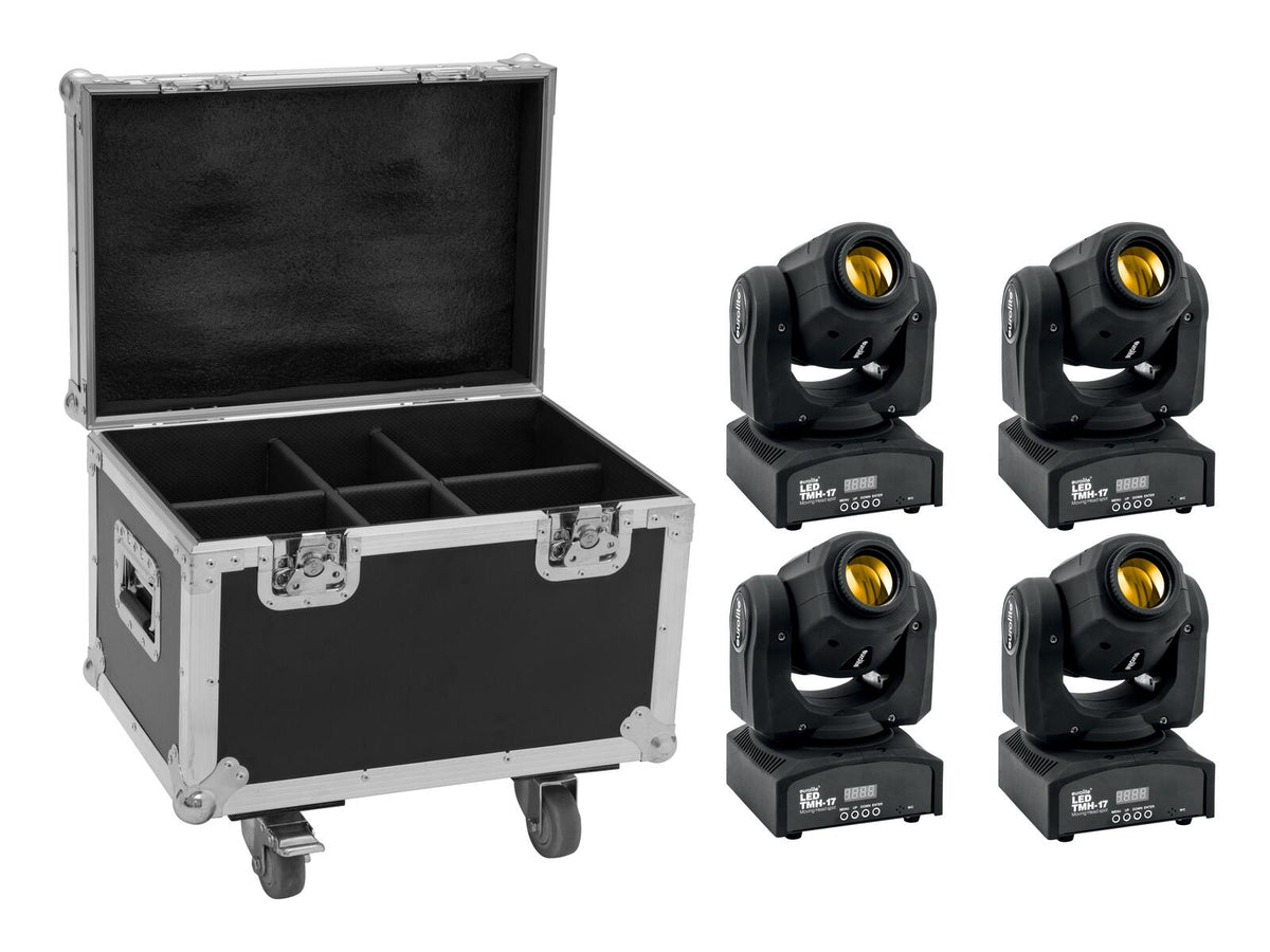 Eurolite Set 4x LED TMH-17 Movingheads + Flightcase