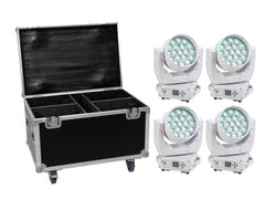 EUROLITE Set 4x LED TMH-X4 vit + Case with wheels