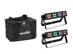 EUROLITE Set 2x LED Silent Bar 16x4W RGB/WW + mjuk Bag