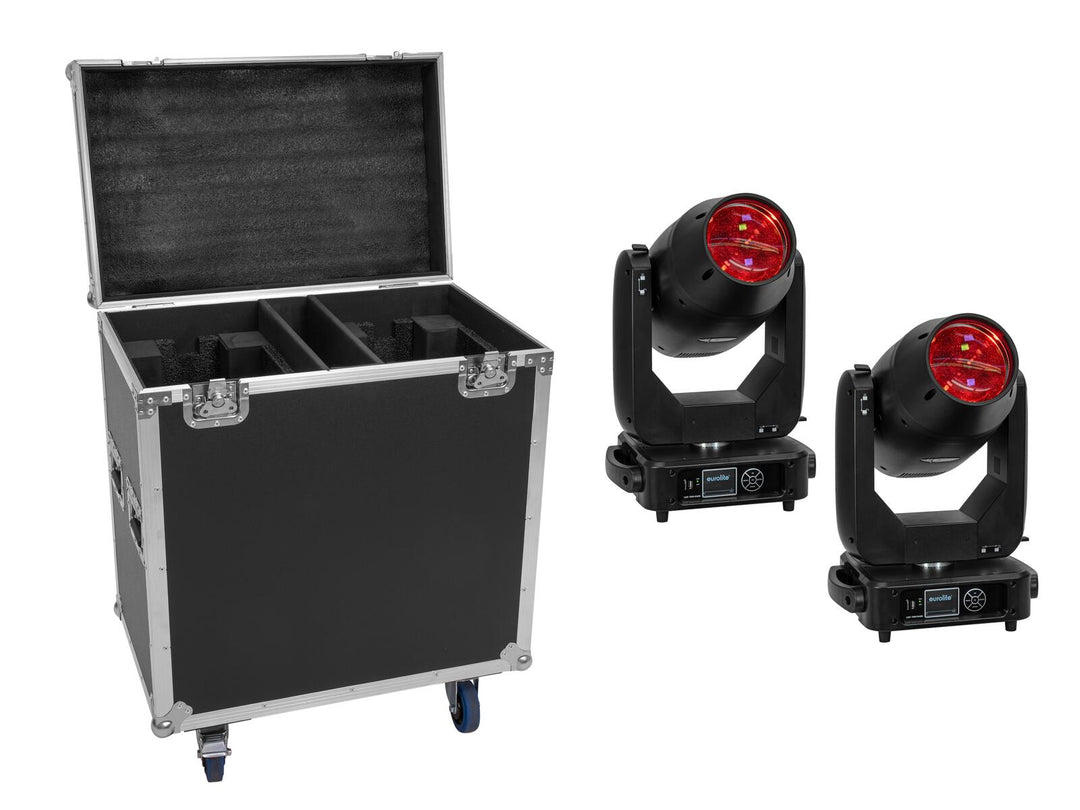 EUROLITE Set 2x LED TMH-S400 CMY + Case med hjul
