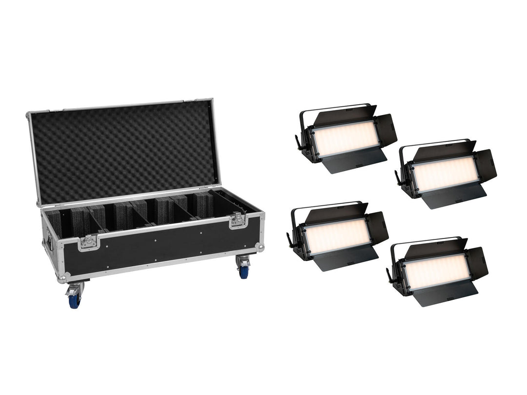 EUROLITE Set 4x LED PLL-576 CW/WW Panel + väska med hjul